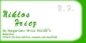 miklos hricz business card